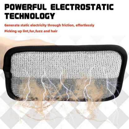 Pet Hair Removal Gloves, Reusable Electrostatic Pet Hair Remover Tool, Washable Double-Sided Pet Grooming Gloves for Furniture & Car Seats