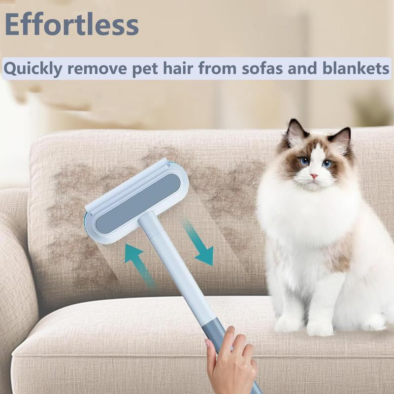 Black Friday Specials 4 in 1 Pet Hair Removal Tool Multi-Functional Reusable Washable Lint Cleaner for Dog Cat Hair Gentle on Furniture Effective on Carpets Clothing Bedding Pet Hair Remover with Extra Long Handle - Shedding Grooming Kit