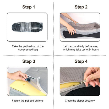 NPET Orthopedic Dog Bed, Waterproof Memory Foam Pet Bed with Washable Removable Cover for Cats, Small Dogs