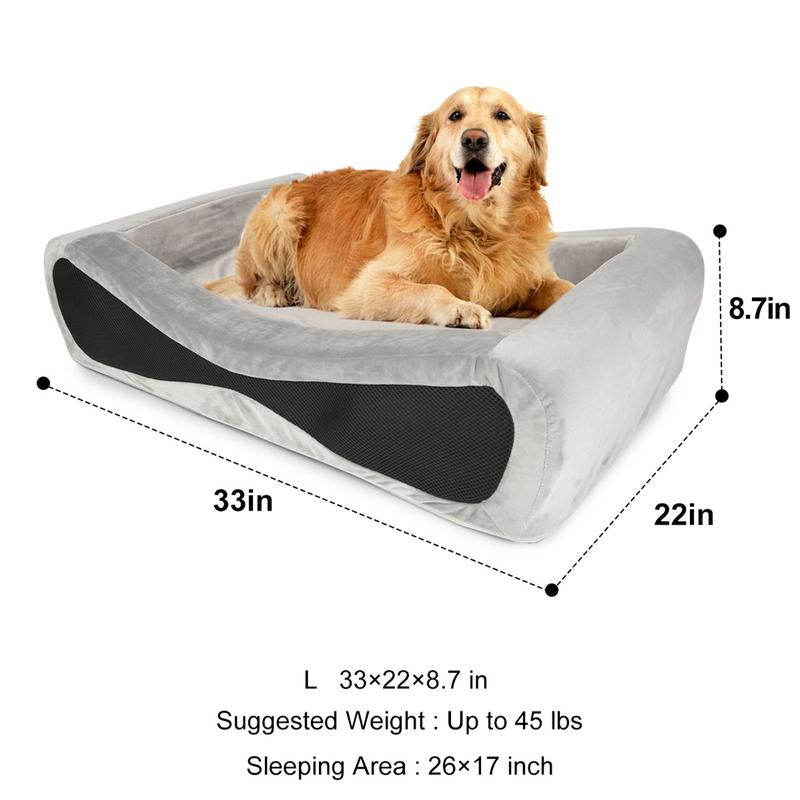 NPET Orthopedic Dog Bed, Waterproof Memory Foam Pet Bed with Washable Removable Cover for Cats, Small Dogs