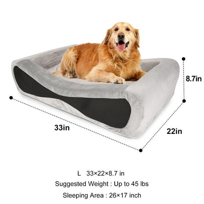 NPET Orthopedic Dog Bed, Waterproof Memory Foam Pet Bed with Washable Removable Cover for Cats, Small Dogs