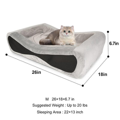 NPET Orthopedic Dog Bed, Waterproof Memory Foam Pet Bed with Washable Removable Cover for Cats, Small Dogs