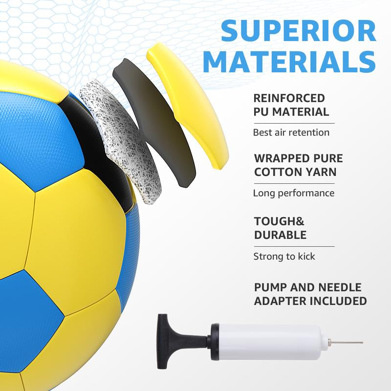 LOOBANI Interactive Dog Toy Football Fun Activity Durable Heart Chew Soccer Ball with Rope for Large Medium & Small Dogs Blue 2Pack