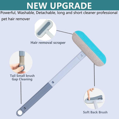 Black Friday Specials 4 in 1 Pet Hair Removal Tool Multi-Functional Reusable Washable Lint Cleaner for Dog Cat Hair Gentle on Furniture Effective on Carpets Clothing Bedding Pet Hair Remover with Extra Long Handle - Shedding Grooming Kit
